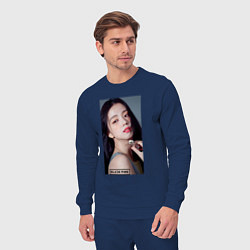 Костюм хлопковый мужской Kim Jisoo, цвет: тёмно-синий — фото 2