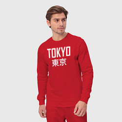 Костюм хлопковый мужской Japan - Tokyo, цвет: красный — фото 2