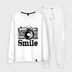 Костюм хлопковый мужской Smile camera, цвет: белый