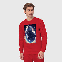 Костюм хлопковый мужской Туманность кота, цвет: красный — фото 2