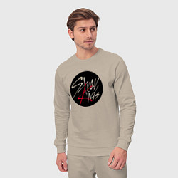 Костюм хлопковый мужской Stray Kids logo, цвет: миндальный — фото 2