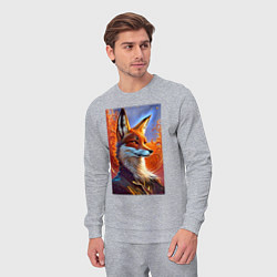 Костюм хлопковый мужской Fox fashionista - neural network, цвет: меланж — фото 2