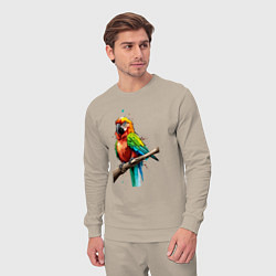 Костюм хлопковый мужской Попугай какаду, цвет: миндальный — фото 2