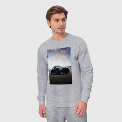 Костюм хлопковый мужской Авто на фоне неба, цвет: меланж — фото 2