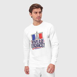 Костюм хлопковый мужской Vive la France, цвет: белый — фото 2