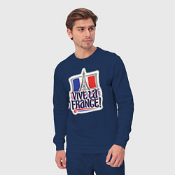 Костюм хлопковый мужской Vive la France, цвет: тёмно-синий — фото 2