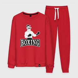 Костюм хлопковый мужской Boxing man, цвет: красный