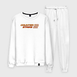 Костюм хлопковый мужской Counter strike 2 orange logo, цвет: белый