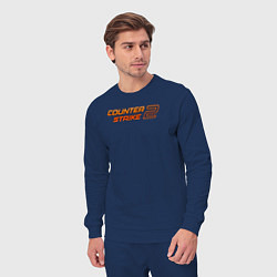 Костюм хлопковый мужской Counter strike 2 orange logo, цвет: тёмно-синий — фото 2