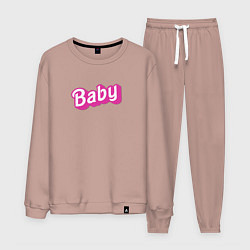 Костюм хлопковый мужской Baby: pink barbie style, цвет: пыльно-розовый