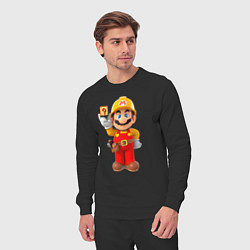 Костюм хлопковый мужской Марио-строитель, цвет: черный — фото 2