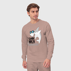 Костюм хлопковый мужской Зона акул, цвет: пыльно-розовый — фото 2