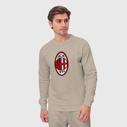 Костюм хлопковый мужской Футбольный клуб Milan, цвет: миндальный — фото 2