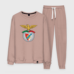 Костюм хлопковый мужской Benfica club, цвет: пыльно-розовый