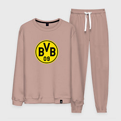 Костюм хлопковый мужской Borussia fc sport, цвет: пыльно-розовый