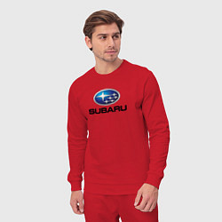 Костюм хлопковый мужской Subaru sport auto, цвет: красный — фото 2