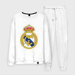 Костюм хлопковый мужской Real madrid fc sport, цвет: белый