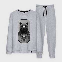 Костюм хлопковый мужской Кибер-медведь - нейросеть, цвет: меланж