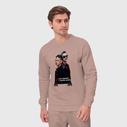 Костюм хлопковый мужской Depeche Mode - Dave and Martin Memento Mori, цвет: пыльно-розовый — фото 2