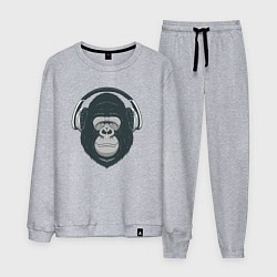 Костюм хлопковый мужской Monkey music, цвет: меланж