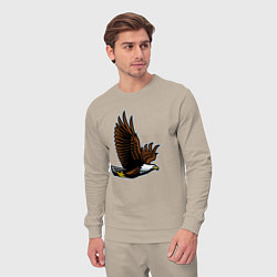 Костюм хлопковый мужской Летящий орёл, цвет: миндальный — фото 2