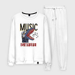 Костюм хлопковый мужской Music is my live, цвет: белый