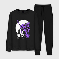 Костюм хлопковый мужской Neon Genesis Evangelion retro, цвет: черный