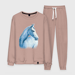 Костюм хлопковый мужской Голубая лошадь, цвет: пыльно-розовый