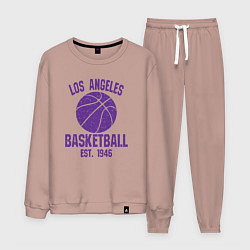 Костюм хлопковый мужской Basketball Los Angeles, цвет: пыльно-розовый