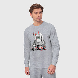 Костюм хлопковый мужской Nissan Silvia S15 Drift Zero Two, цвет: меланж — фото 2