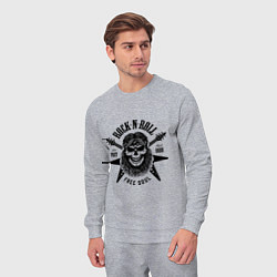 Костюм хлопковый мужской Rock n roll - live fast rock hard, цвет: меланж — фото 2