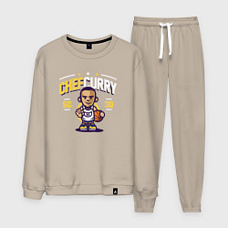 Костюм хлопковый мужской Шеф Карри, цвет: миндальный