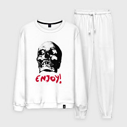 Костюм хлопковый мужской Depeche Mode - Enjoy skull, цвет: белый