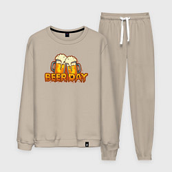 Костюм хлопковый мужской Beer day, цвет: миндальный