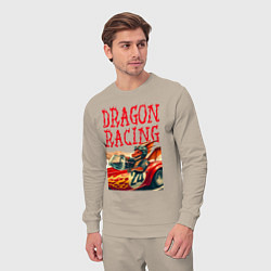 Костюм хлопковый мужской Dragon cool racer - ai art, цвет: миндальный — фото 2