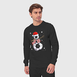 Костюм хлопковый мужской Soccer snowman, цвет: черный — фото 2
