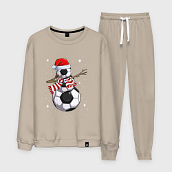 Костюм хлопковый мужской Soccer snowman, цвет: миндальный