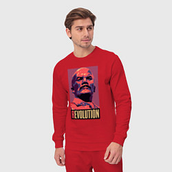 Костюм хлопковый мужской Lenin revolution, цвет: красный — фото 2