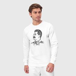 Костюм хлопковый мужской Профиль Сталина, цвет: белый — фото 2
