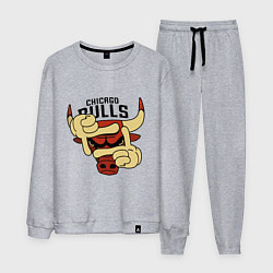 Костюм хлопковый мужской Bulls logo with hands, цвет: меланж