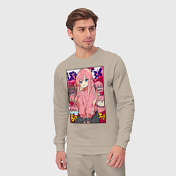 Костюм хлопковый мужской Неуверенная Хитори - Bocchi the Rock, цвет: миндальный — фото 2