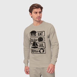 Костюм хлопковый мужской Есть спать яхтинг, цвет: миндальный — фото 2