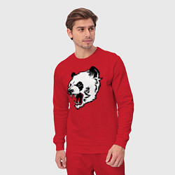 Костюм хлопковый мужской Оскал панды, цвет: красный — фото 2