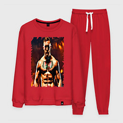 Костюм хлопковый мужской Конор Макгрегор боец UFC, цвет: красный