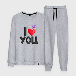 Костюм хлопковый мужской I love you Lavinia cоllection, цвет: меланж