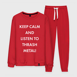 Мужской костюм Надпись Keep calm and listen to thash metal