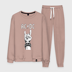 Костюм хлопковый мужской RnR AC DC, цвет: пыльно-розовый