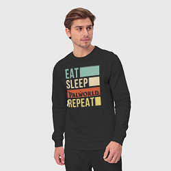 Костюм хлопковый мужской Eat sleep Palworld rpeat, цвет: черный — фото 2