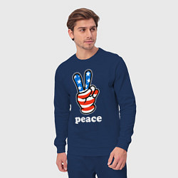 Костюм хлопковый мужской USA peace, цвет: тёмно-синий — фото 2