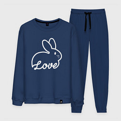 Костюм хлопковый мужской Love bunny, цвет: тёмно-синий